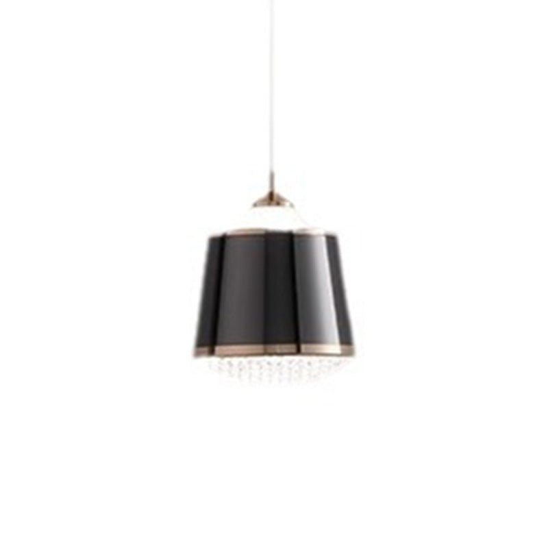Lustre suspendu LED rond en fer acrylique nordique contemporain pour chambre à coucher 