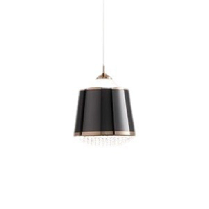 Lustre suspendu LED rond en fer acrylique nordique contemporain pour chambre à coucher 
