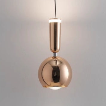 Zeitgenössische nordische Aluminium-Acryl-Rundkugel-LED-Pendelleuchte für das Schlafzimmer 