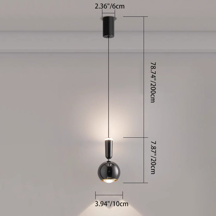 Zeitgenössische nordische Aluminium-Acryl-Rundkugel-LED-Pendelleuchte für das Schlafzimmer 