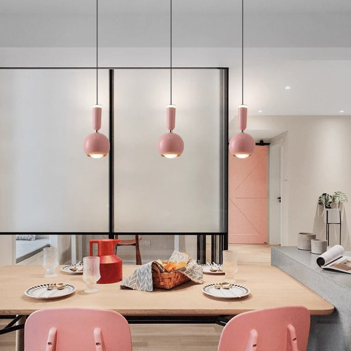 Zeitgenössische nordische Aluminium-Acryl-Rundkugel-LED-Pendelleuchte für das Schlafzimmer 