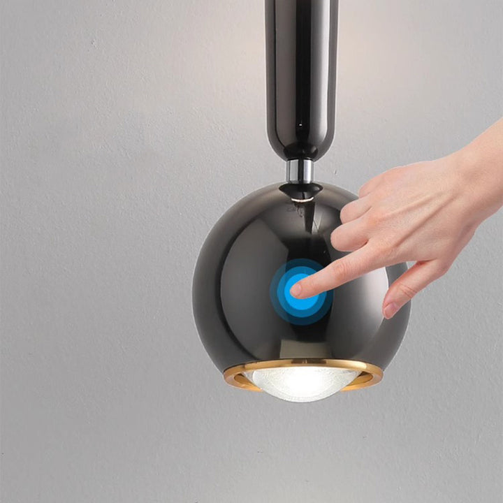 Zeitgenössische nordische Aluminium-Acryl-Rundkugel-LED-Pendelleuchte für das Schlafzimmer 