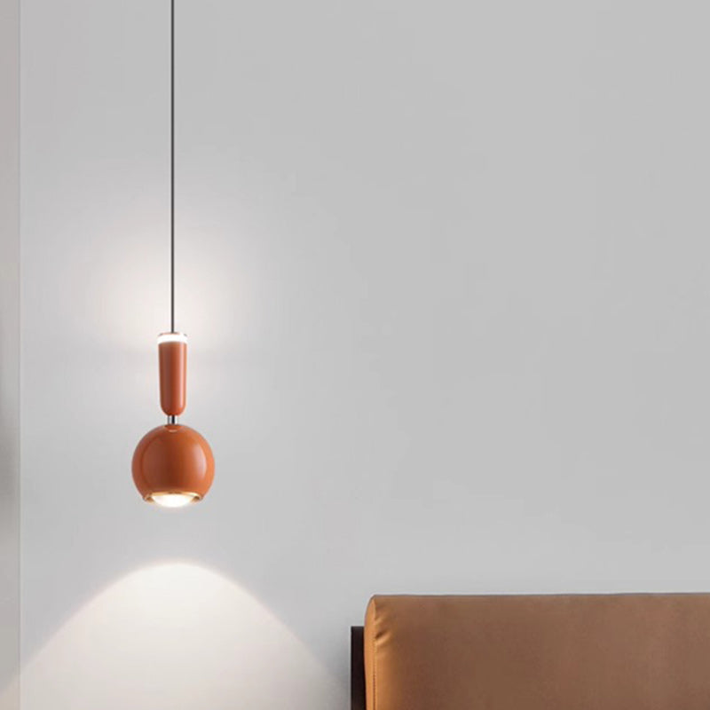 Zeitgenössische nordische Aluminium-Acryl-Rundkugel-LED-Pendelleuchte für das Schlafzimmer 