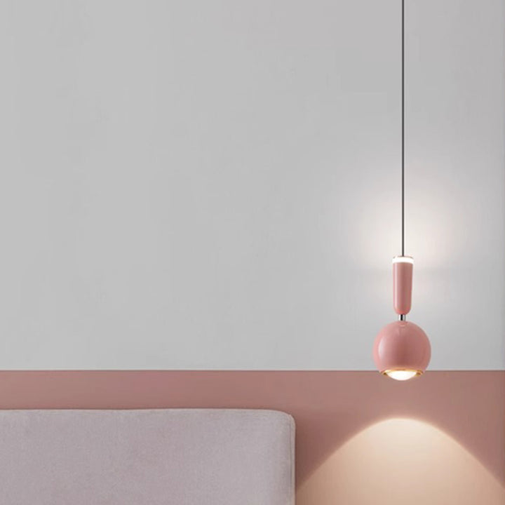 Zeitgenössische nordische Aluminium-Acryl-Rundkugel-LED-Pendelleuchte für das Schlafzimmer 