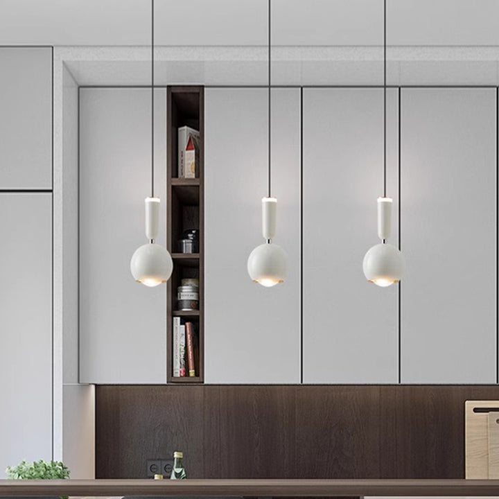 Zeitgenössische nordische Aluminium-Acryl-Rundkugel-LED-Pendelleuchte für das Schlafzimmer 