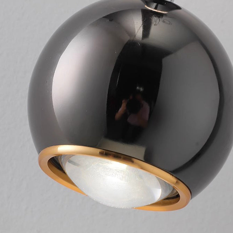 Zeitgenössische nordische Aluminium-Acryl-Rundkugel-LED-Pendelleuchte für das Schlafzimmer 