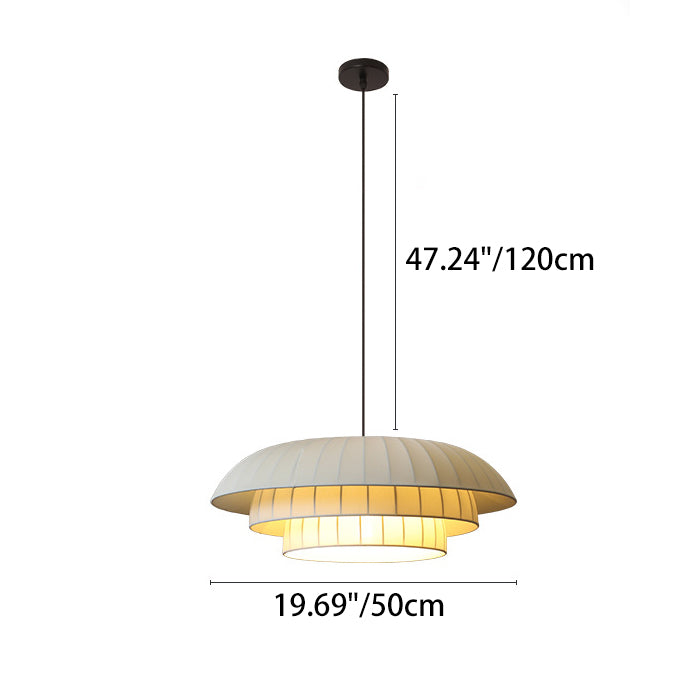 Dôme en tissu de quincaillerie japonaise traditionnelle 1 lumière suspension pour salon 