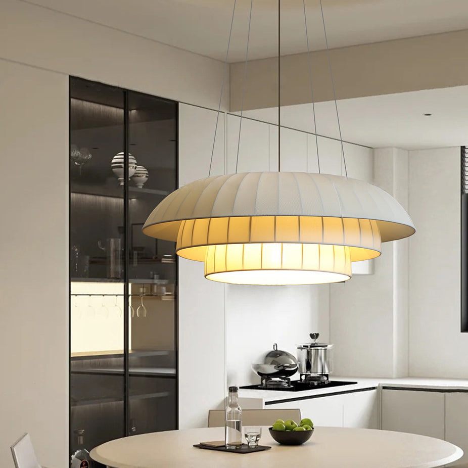 Dôme en tissu de quincaillerie japonaise traditionnelle 1 lumière suspension pour salon 