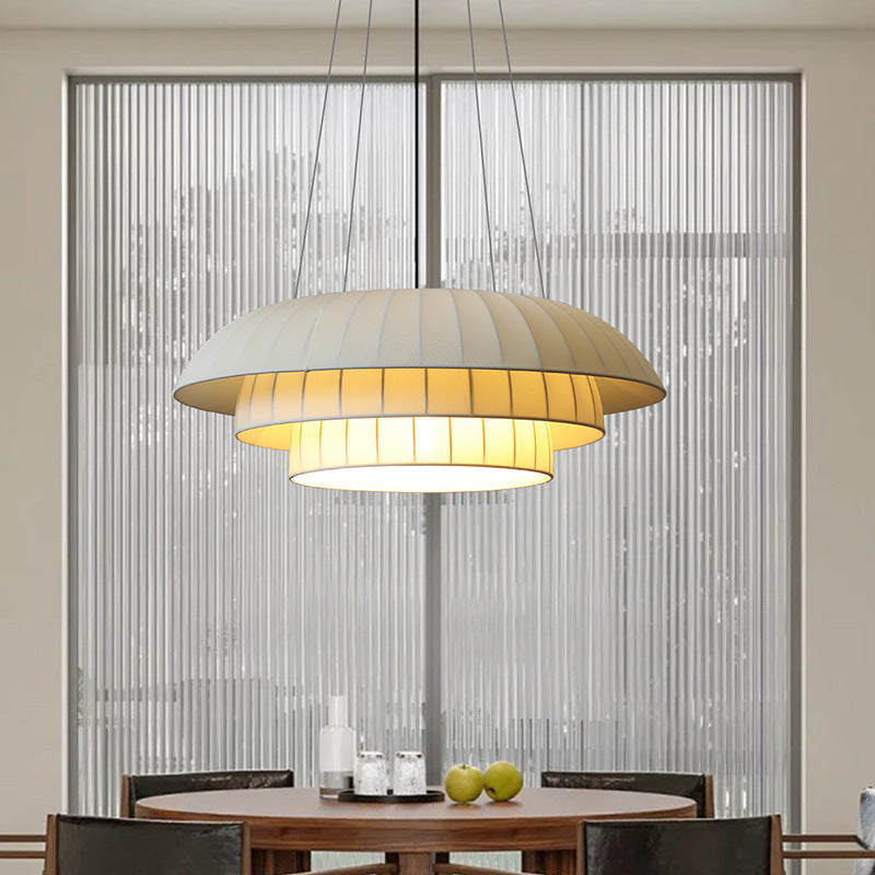 Dôme en tissu de quincaillerie japonaise traditionnelle 1 lumière suspension pour salon 