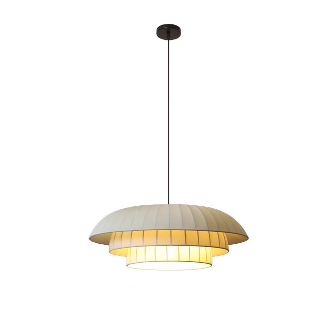 Dôme en tissu de quincaillerie japonaise traditionnelle 1 lumière suspension pour salon 
