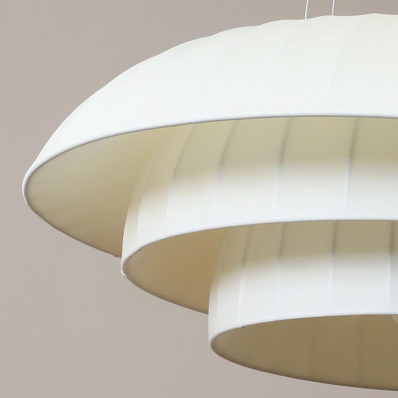 Traditional Japanese Hardware Fabric Dome 1-Light Pendant Light For Living Room