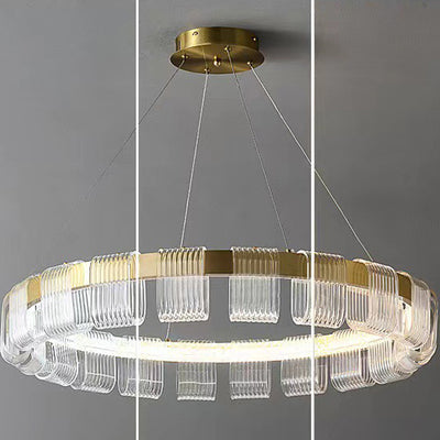 Contemporary Luxury Aluminum Acrylic Circle Ring LED Pendant Light For Bedroom