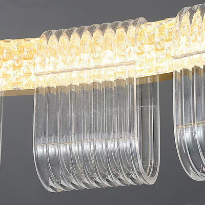 Contemporary Luxury Aluminum Acrylic Circle Ring LED Pendant Light For Bedroom