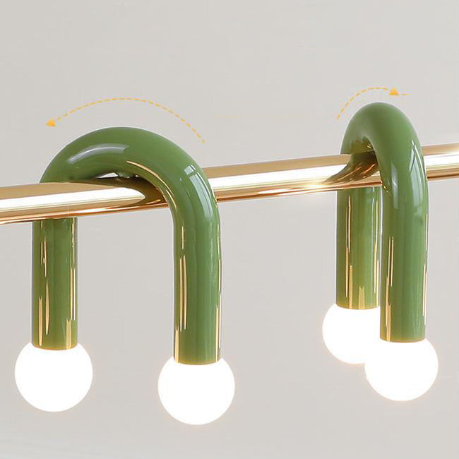 Contemporary Scandinavian U-Shaped Hardware Acrylic LED Island Light Chandelier For Living Room
