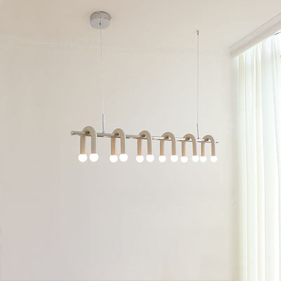 Contemporary Scandinavian U-Shaped Hardware Acrylic LED Island Light Chandelier For Living Room