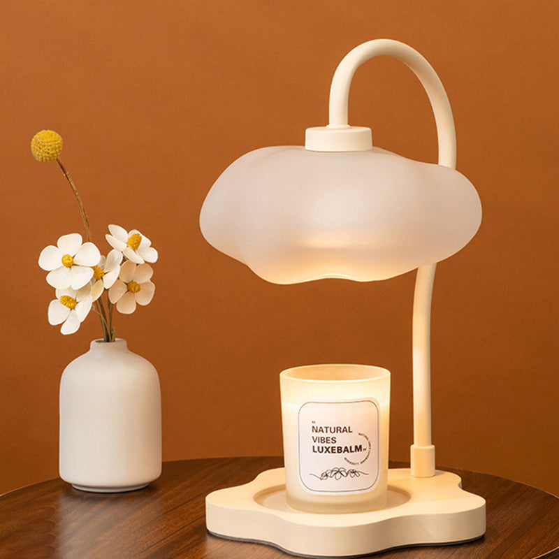 Abat-jour en verre Creative Cloud contemporain en fer 1 lumière lampe de table en cire fondue pour chambre 
