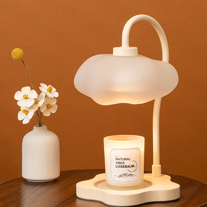 Abat-jour en verre Creative Cloud contemporain en fer 1 lumière lampe de table en cire fondue pour chambre 