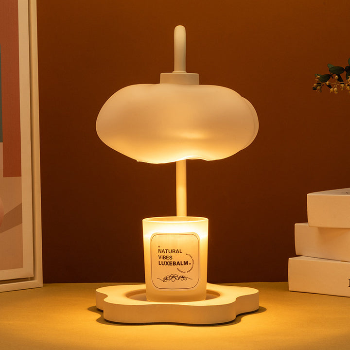 Contemporary Creative Cloud Glass Shade Iron 1-Light Melting Wax Table Lamp For Bedroom