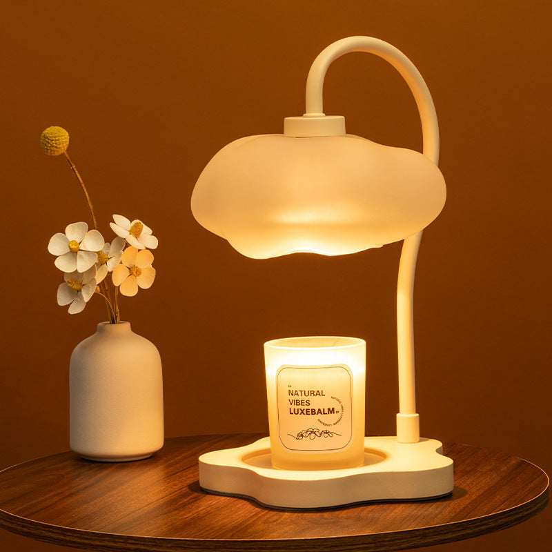 Abat-jour en verre Creative Cloud contemporain en fer 1 lumière lampe de table en cire fondue pour chambre 