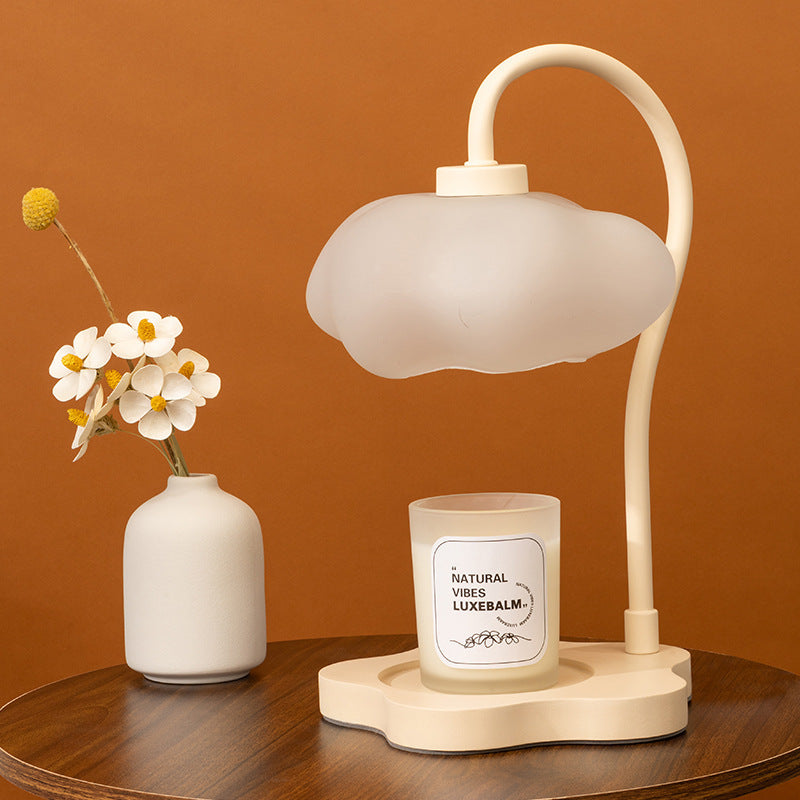 Abat-jour en verre Creative Cloud contemporain en fer 1 lumière lampe de table en cire fondue pour chambre 