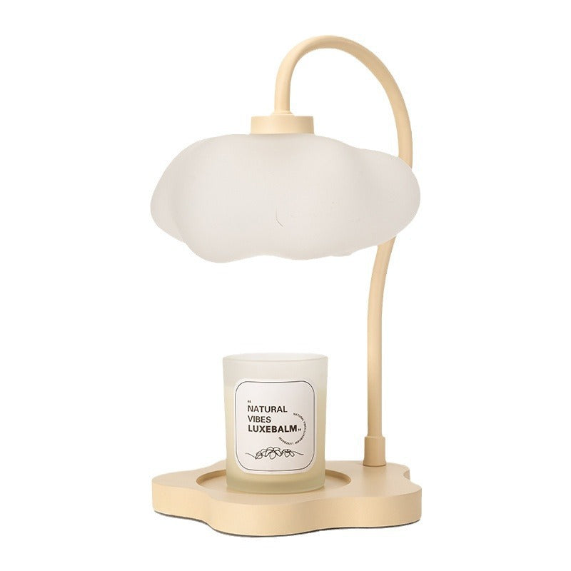 Abat-jour en verre Creative Cloud contemporain en fer 1 lumière lampe de table en cire fondue pour chambre 