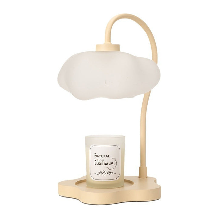 Abat-jour en verre Creative Cloud contemporain en fer 1 lumière lampe de table en cire fondue pour chambre 