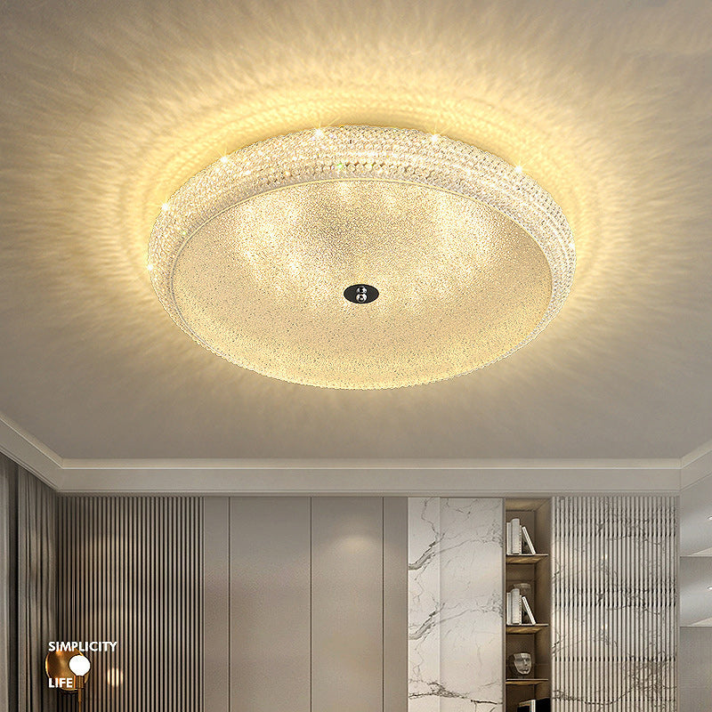 Plafonnier LED en fer acrylique géométrique cercle minimaliste moderne pour chambre 