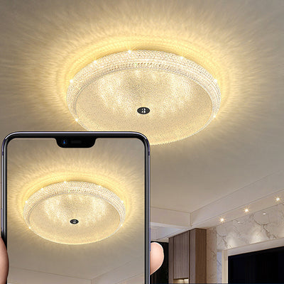 Plafonnier LED en fer acrylique géométrique cercle minimaliste moderne pour chambre 