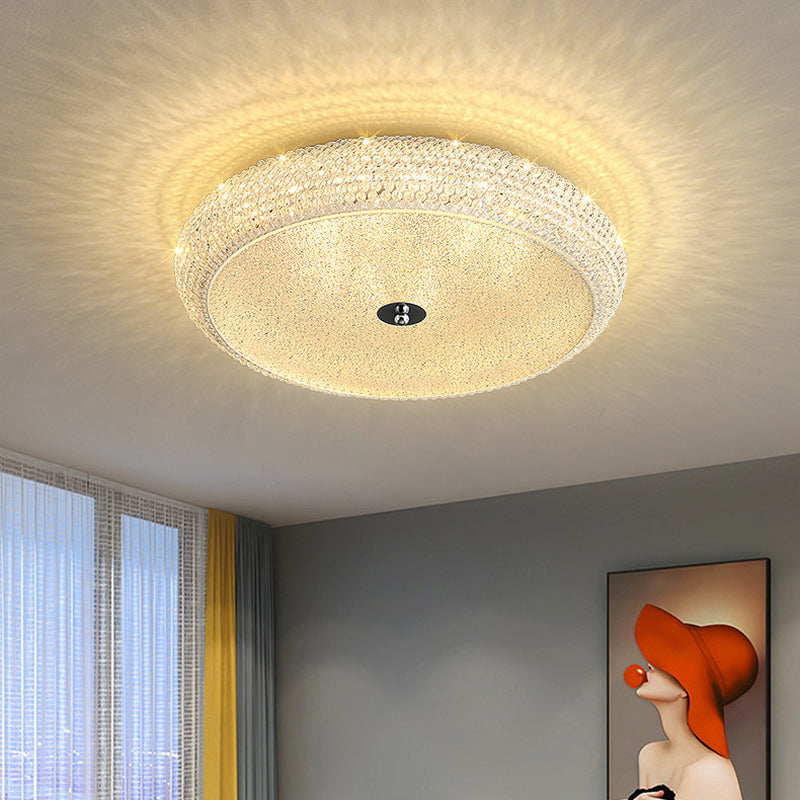Plafonnier LED en fer acrylique géométrique cercle minimaliste moderne pour chambre 