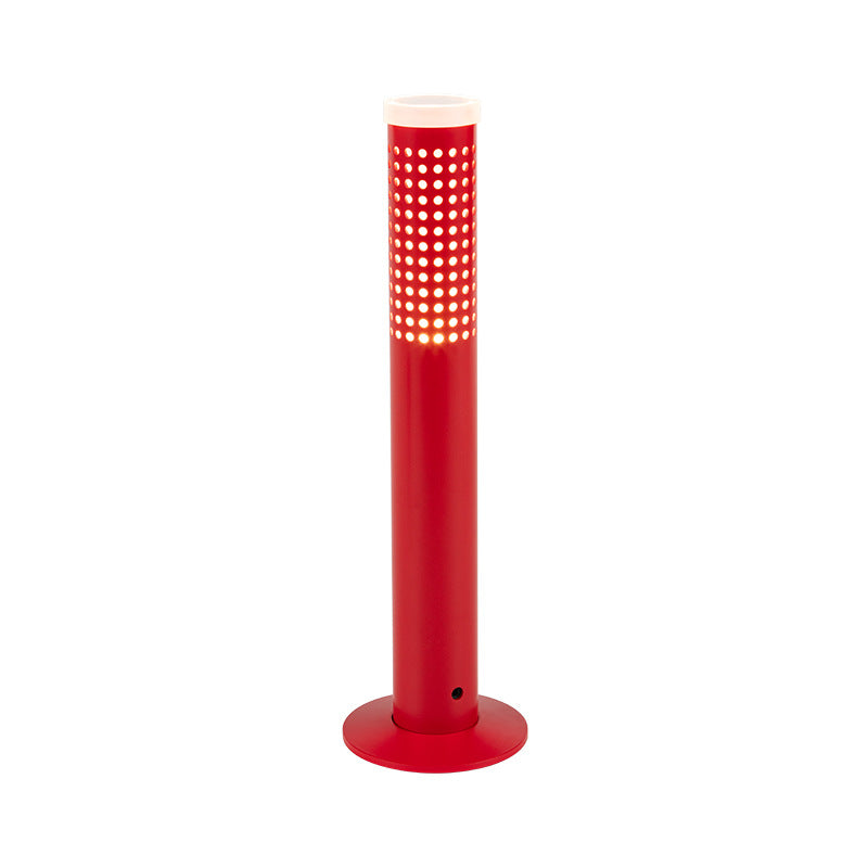 Lampe de table LED rechargeable par USB en colonne plastique minimaliste moderne avec insertion de fleurs pour chambre 