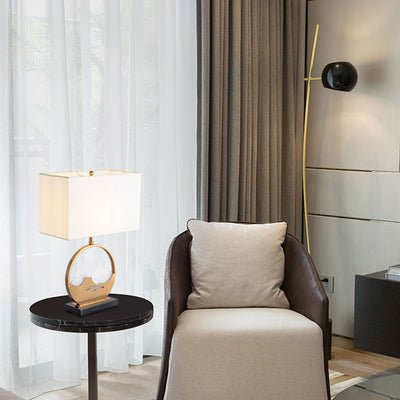 Pantalla cilíndrica de tela china tradicional de hierro acrílico con 1 luz para lámpara de mesa para dormitorio 