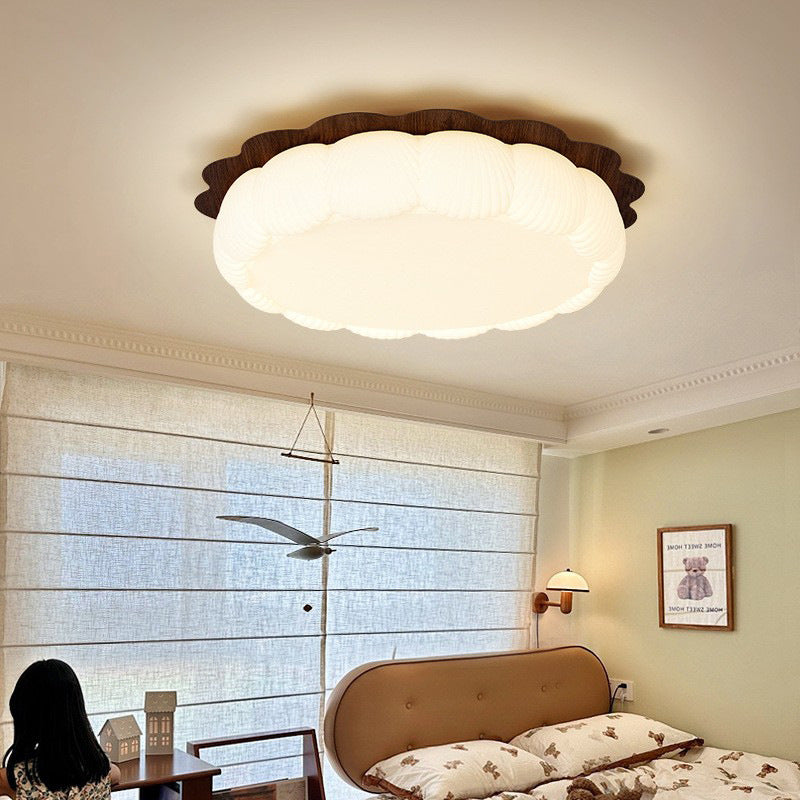 Plafonnier LED rond en fer acrylique géométrique simplicité contemporaine pour chambre 