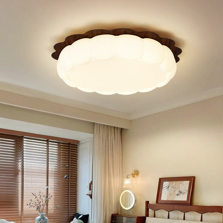 Contemporary Simplicity Iron Acrylic Geometry Round LED Flush Mount Ceiling Light For Bedroom