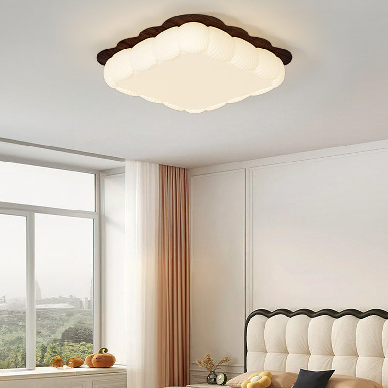 Plafonnier LED rond en fer acrylique géométrique simplicité contemporaine pour chambre 