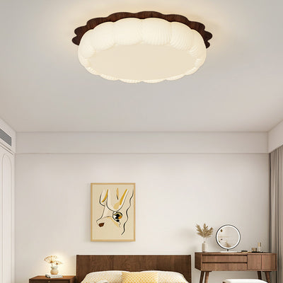 Plafonnier LED rond en fer acrylique géométrique simplicité contemporaine pour chambre 