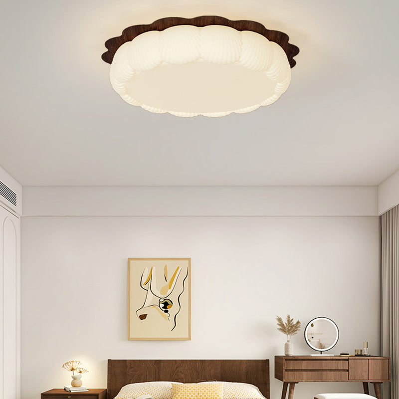 Plafonnier LED rond en fer acrylique géométrique simplicité contemporaine pour chambre 