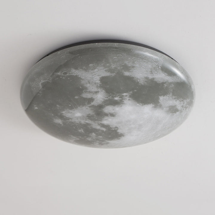 Simplicité Contemporaine Planète Bleue Lune Fer Acrylique LED Plafonnier Pour Chambre 