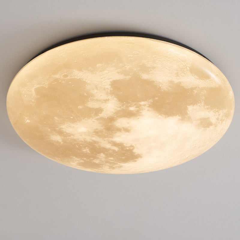Simplicité Contemporaine Planète Bleue Lune Fer Acrylique LED Plafonnier Pour Chambre 