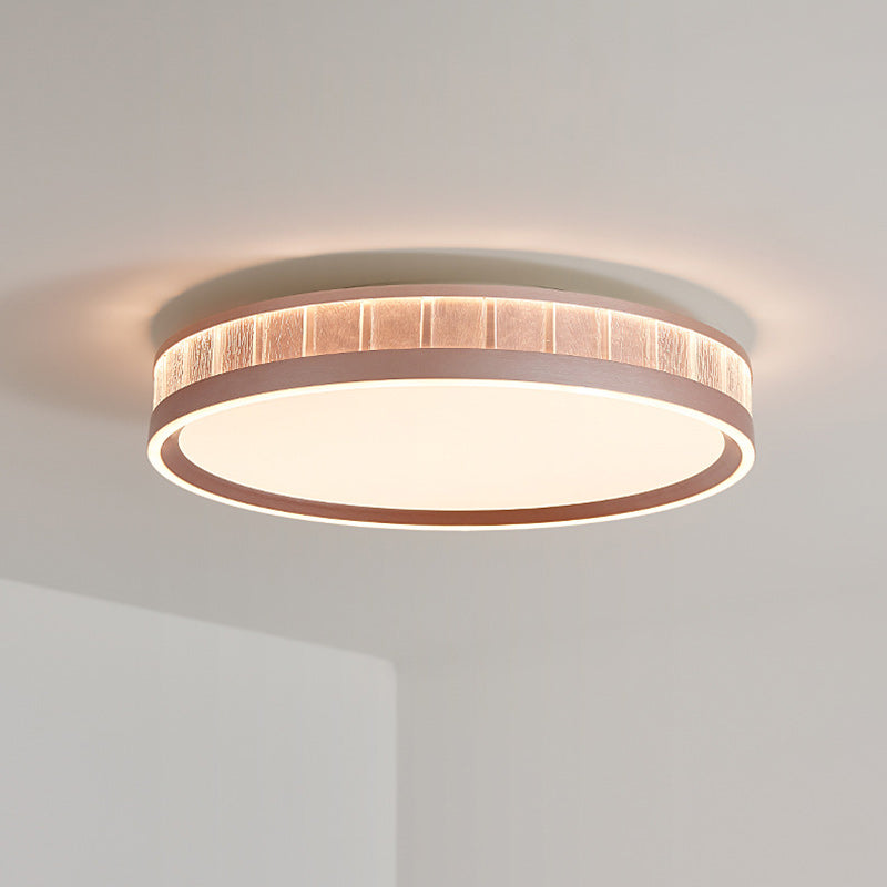 Lustre encastré rond à LED en aluminium acrylique géométrique de luxe contemporain pour chambre 