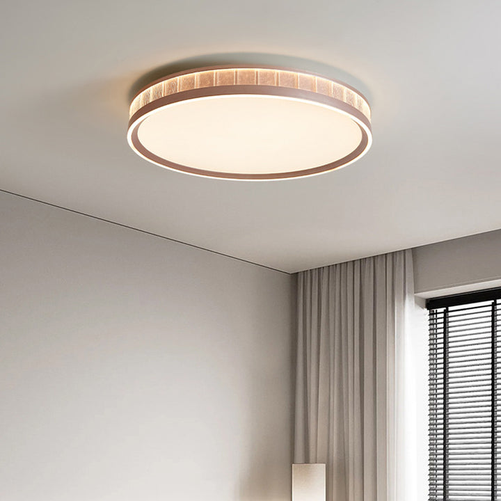Lustre encastré rond à LED en aluminium acrylique géométrique de luxe contemporain pour chambre 