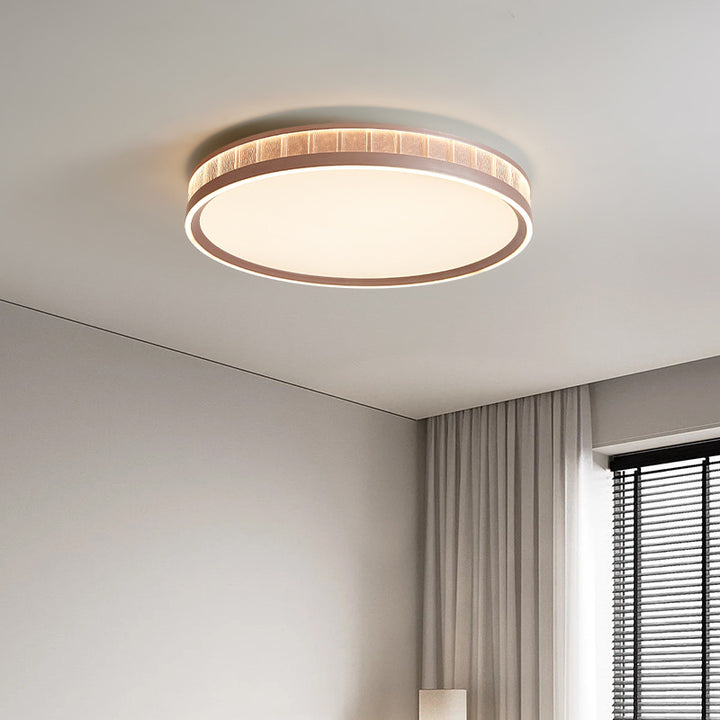 Lustre encastré rond à LED en aluminium acrylique géométrique de luxe contemporain pour chambre 