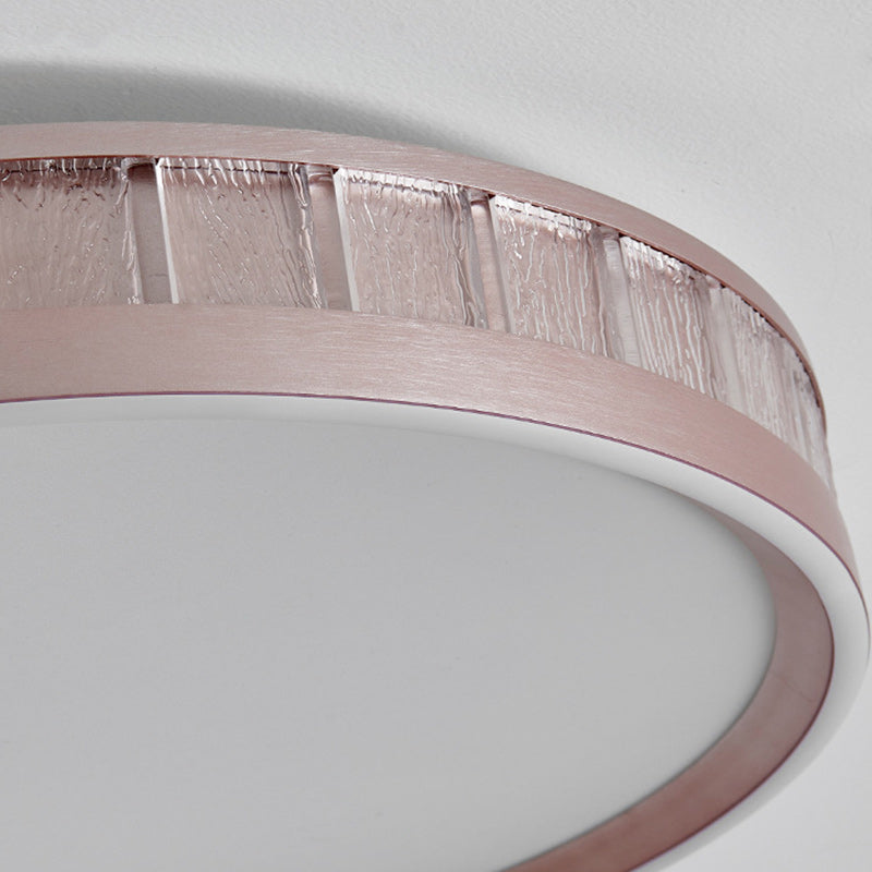 Lustre encastré rond à LED en aluminium acrylique géométrique de luxe contemporain pour chambre 