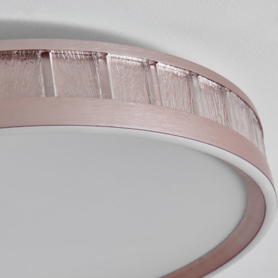 Contemporary Luxury Aluminum Acrylic Geometry Round LED Flush Mount Ceiling Light For Bedroom