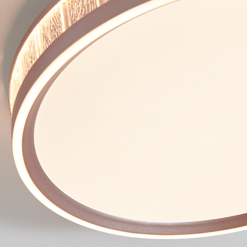 Contemporary Luxury Aluminum Acrylic Geometry Round LED Flush Mount Ceiling Light For Bedroom
