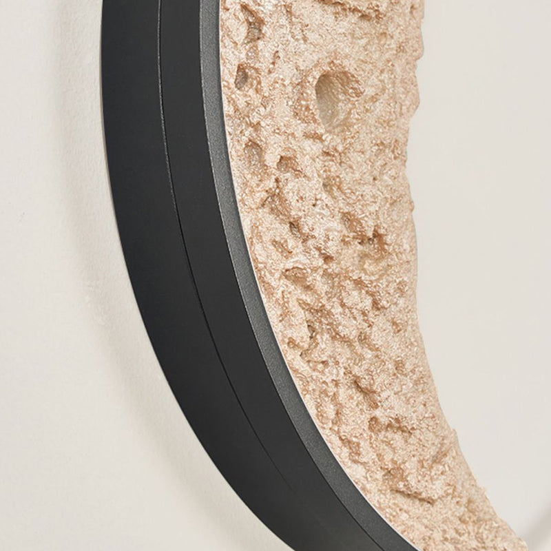 Contemporary Creative Moon Hardware Resin Round LED Wall Sconce Lamp For Hallway