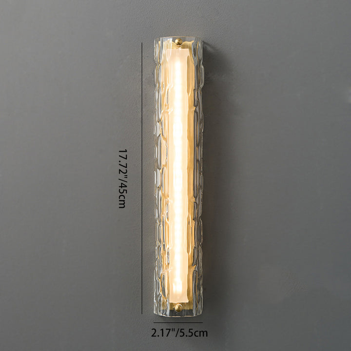 Applique murale LED en laiton contemporain avec colonne en cristal pour salon 