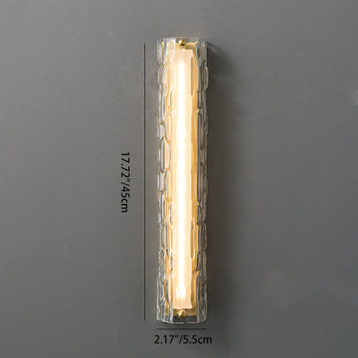 Contemporary Luxury Brass Crystal Column LED Wall Sconce Lamp For Living Room