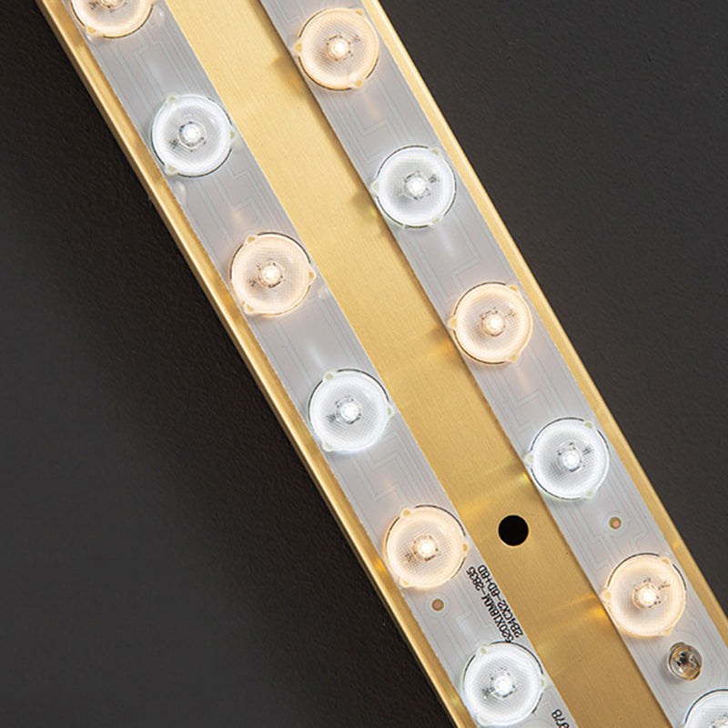 Applique murale LED en laiton contemporain avec colonne en cristal pour salon 