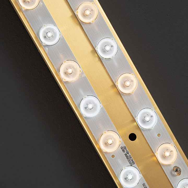 Applique murale LED en laiton contemporain avec colonne en cristal pour salon 