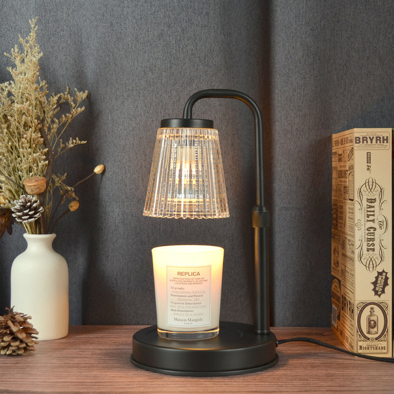 Moderne Einfachheit Eisen Glas Zylinderschirm 1-Licht Schmelzendes Wachs Tischlampe für Schlafzimmer 